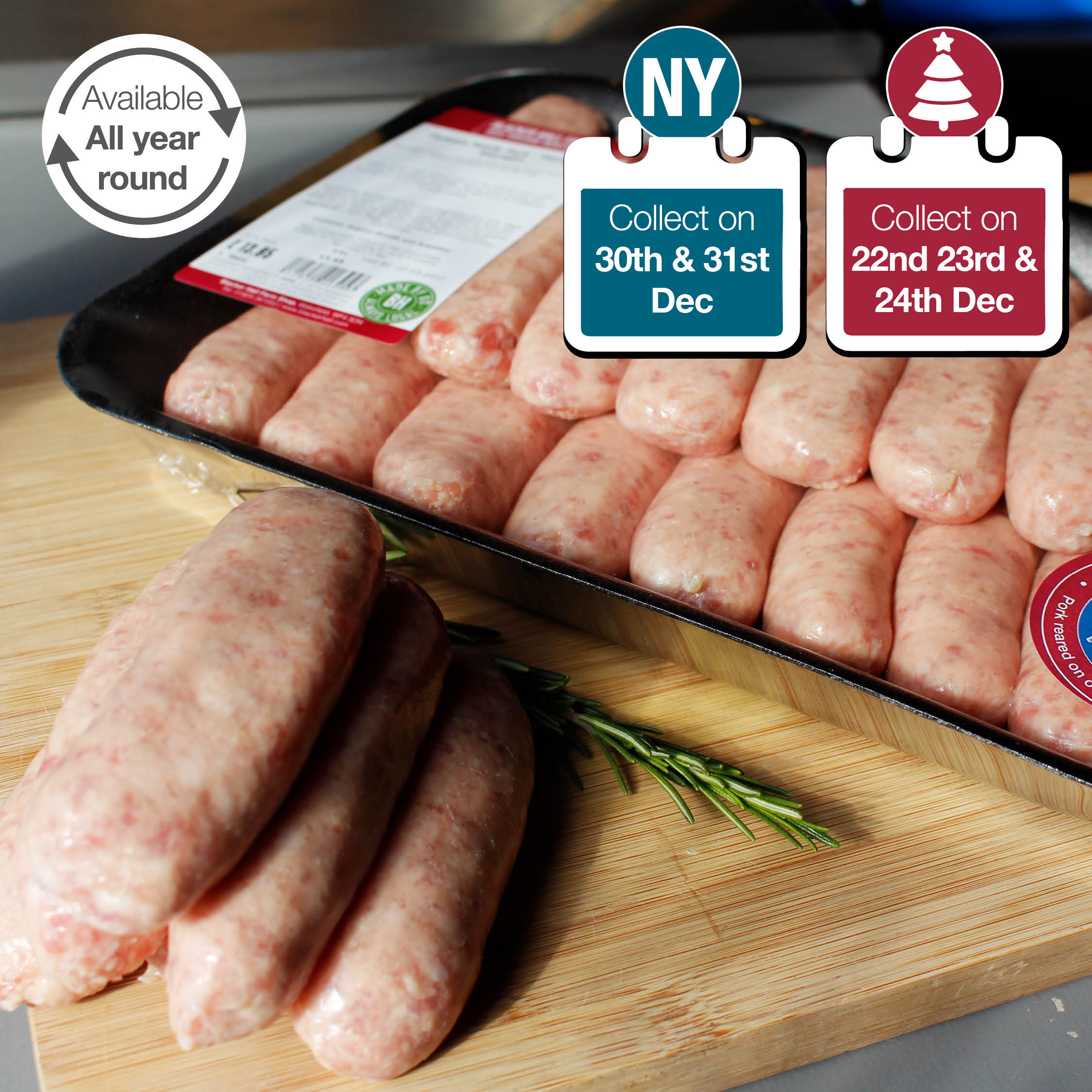 24 Thick Pork Sausages