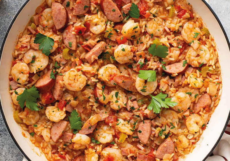 SPICY SAUSAGE & PRAWN JUMBALAYA