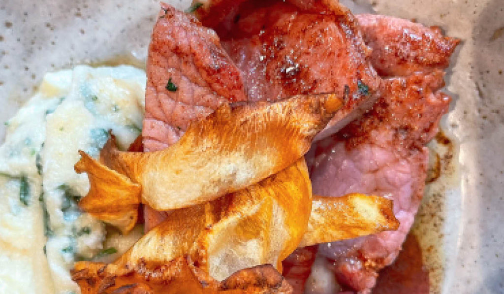 Rosemary Shrager's Seared Gammon with Celeriac Mash & Spiced Pears ...
